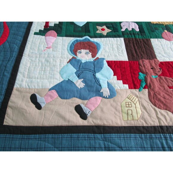 Log Cabin Christmas Tree Quilt Applique Ornaments Elves Queen Vintage 1994 GUC - Picture 7 of 16